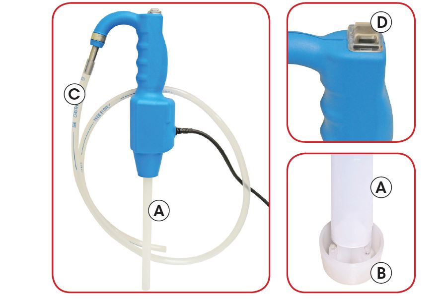 Pompa elettrica per fusti per olio/gasolio, profondità d'immersione 700 mm